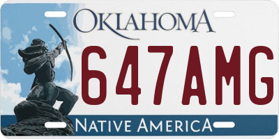 OK license plate 647AMG