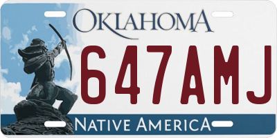 OK license plate 647AMJ