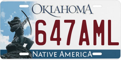 OK license plate 647AML