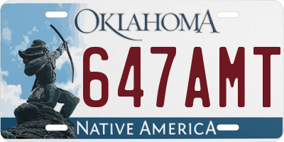 OK license plate 647AMT