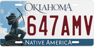OK license plate 647AMV