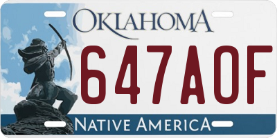 OK license plate 647AOF