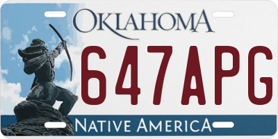 OK license plate 647APG