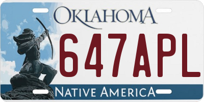 OK license plate 647APL