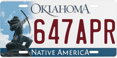 OK license plate 647APR