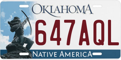 OK license plate 647AQL