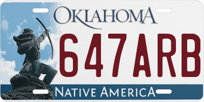 OK license plate 647ARB