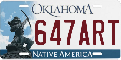 OK license plate 647ART