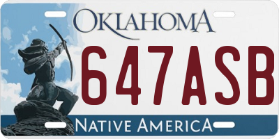 OK license plate 647ASB