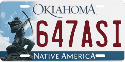 OK license plate 647ASI