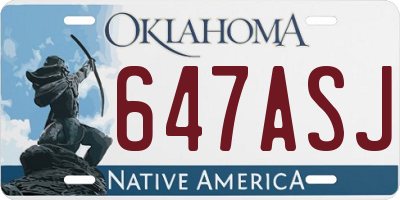 OK license plate 647ASJ