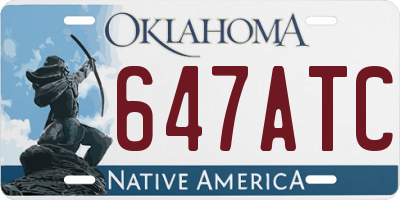 OK license plate 647ATC