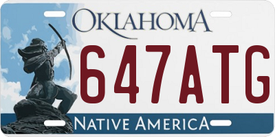 OK license plate 647ATG