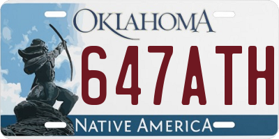 OK license plate 647ATH