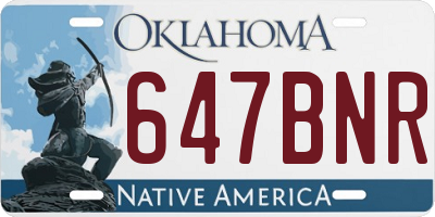 OK license plate 647BNR