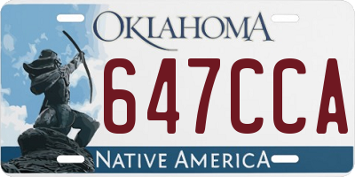 OK license plate 647CCA