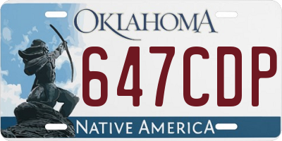 OK license plate 647CDP