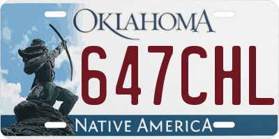 OK license plate 647CHL