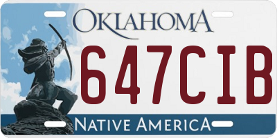 OK license plate 647CIB