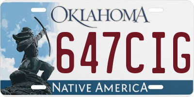 OK license plate 647CIG