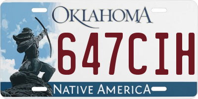 OK license plate 647CIH