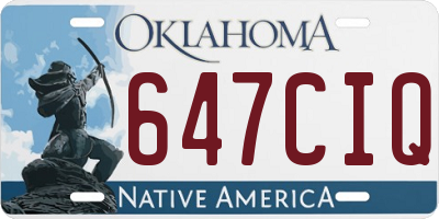 OK license plate 647CIQ