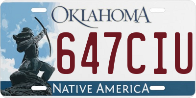 OK license plate 647CIU