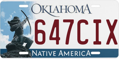OK license plate 647CIX