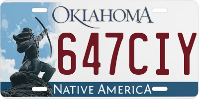 OK license plate 647CIY