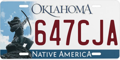 OK license plate 647CJA