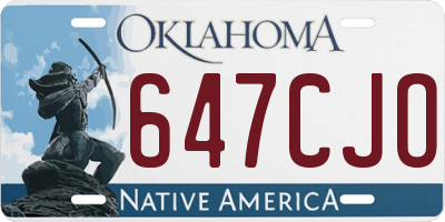OK license plate 647CJO