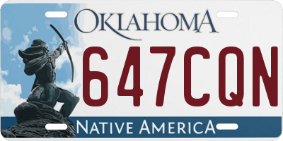 OK license plate 647CQN