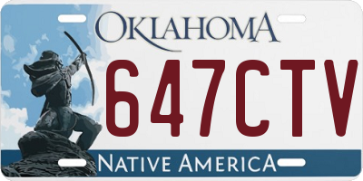 OK license plate 647CTV
