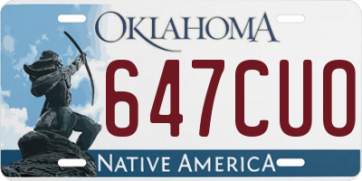 OK license plate 647CUO