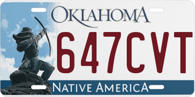 OK license plate 647CVT