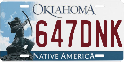 OK license plate 647DNK