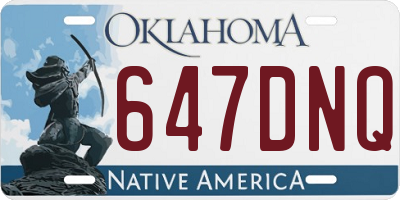 OK license plate 647DNQ