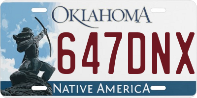 OK license plate 647DNX
