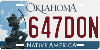 OK license plate 647DON