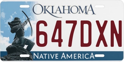 OK license plate 647DXN