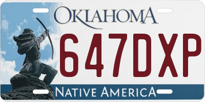 OK license plate 647DXP