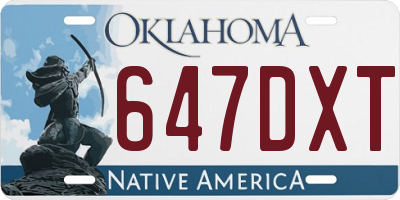 OK license plate 647DXT
