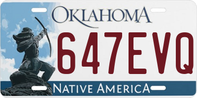 OK license plate 647EVQ