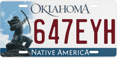 OK license plate 647EYH