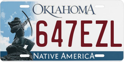 OK license plate 647EZL