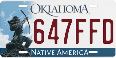 OK license plate 647FFD