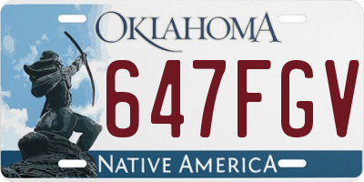 OK license plate 647FGV