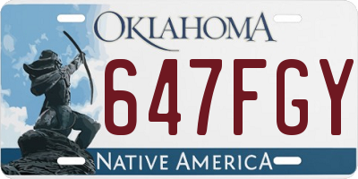 OK license plate 647FGY
