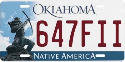 OK license plate 647FII
