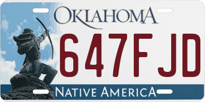 OK license plate 647FJD